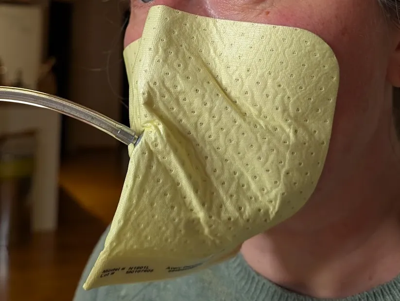 Die Readimask auf einem Gesicht beim Fit-Test