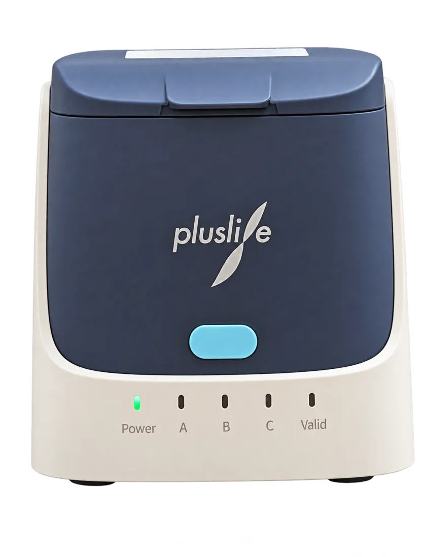 Pluslife's new OTC dock, with LEDs for Power, A, B, C and Valid